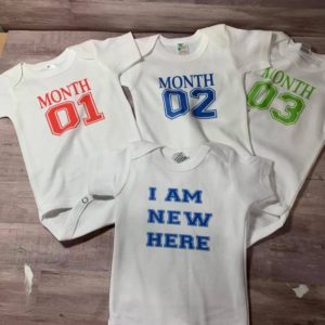 Boy Athletic Monthly Onesies
