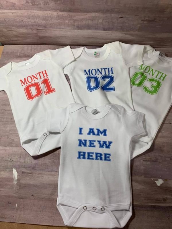 Boy Athletic Monthly Onesies